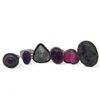 Image 1 : 6 New Polished Charoite, Ruby Zoisite & Pink Agate Ring in Silver Settings * all stamped .925 (longe