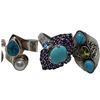 Image 3 : 6 New Turquoise Rings with Accent Stones (Amethyst. Pearl, Garnet & Topaz) in Silver Settings * all