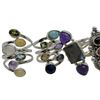 Image 3 : 6 New Multi-Gemstone Rings in Silver Settings * all stamped .925 (Amethyst, Topaz, Labradorite, Peri
