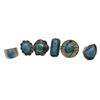 Image 1 : 6 New Blue Turquoise & Blue Lace Agate Rings in Silver Settings * all stamped .925 (longest ring is
