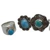 Image 2 : 6 New Blue Turquoise & Blue Lace Agate Rings in Silver Settings * all stamped .925 (longest ring is