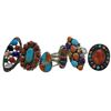 Image 1 : 6 New Colourful Inlaid & Multi-gemstone Rings in Silver Settings * all stamped .925 (longest ring is