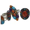 Image 3 : 6 New Colourful Inlaid & Multi-gemstone Rings in Silver Settings * all stamped .925 (longest ring is