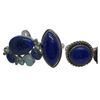 Image 2 : 6 New Lapis Lazuli Ring in Silver Settings * all stamped .925  * 1 has brass accents and 1 has facet