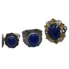 Image 3 : 6 New Lapis Lazuli Ring in Silver Settings * all stamped .925  * 1 has brass accents and 1 has facet