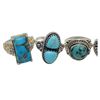 Image 2 : 6 New Turquoise & Howlite Rings in Silver Settings * all stamped .925 (longest ring is 34 mm) * Tota