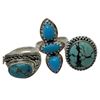 Image 3 : 6 New Turquoise & Howlite Rings in Silver Settings * all stamped .925 (longest ring is 34 mm) * Tota