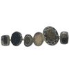 Image 1 : 6 New Polished Pyrite and Raw Druzy Rings in Silver Settings * all stamped .925 (longest ring is 37