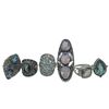 Image 1 : 6 New Faceted Crystal and Quartz Crystal Rings in Silver Settings * all stamped .925 (Kunzite, Topaz