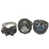 Image 2 : 6 New Faceted Crystal and Quartz Crystal Rings in Silver Settings * all stamped .925 (Garnet, Topaz