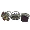 Image 3 : 6 New Faceted Crystal and Quartz Crystal Rings in Silver Settings * all stamped .925 (Garnet, Topaz,