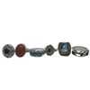 Image 1 : 6 New Polished & Faceted Crystal and Gemstone Rings in Silver Settings * all stamped .925 (Garnet, R