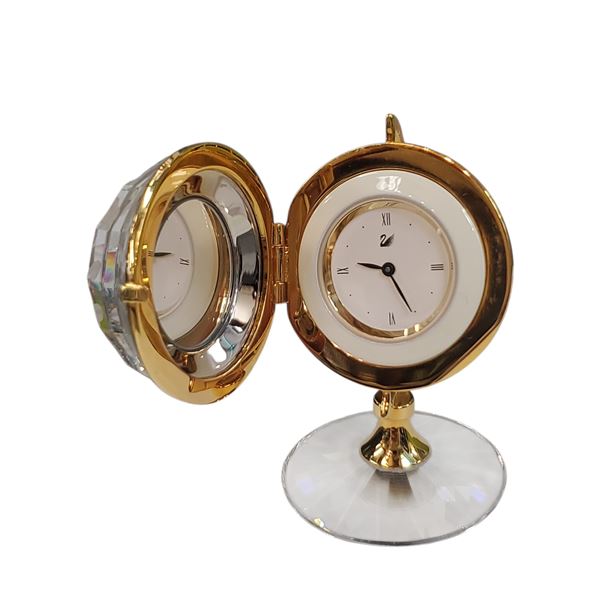 New Swarovski Crystal Mini Globe Clock * 2.25" tall x 1.5" diameter
