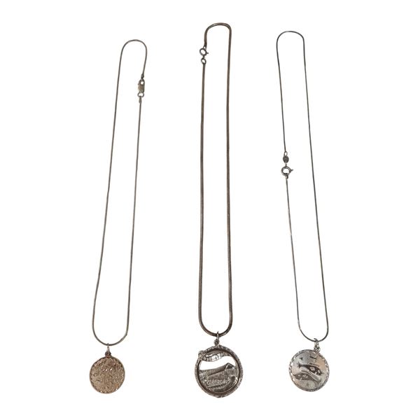 3 Sterling Silver Pendant Necklaces (Lovely 18, Pieces, & New Brunswick) * Total weight: 27 grams