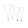 Image 1 : 4 Sterling Silver Necklaces (Crystal embedded 1" cross, Skis with Poles, Eiffel Tower & Mini Heart L