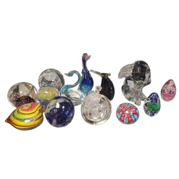 Collection Art Glass Pieces: Arte Vargas, Mad Art, Bills, Murano, Millford & Glasseye Studio