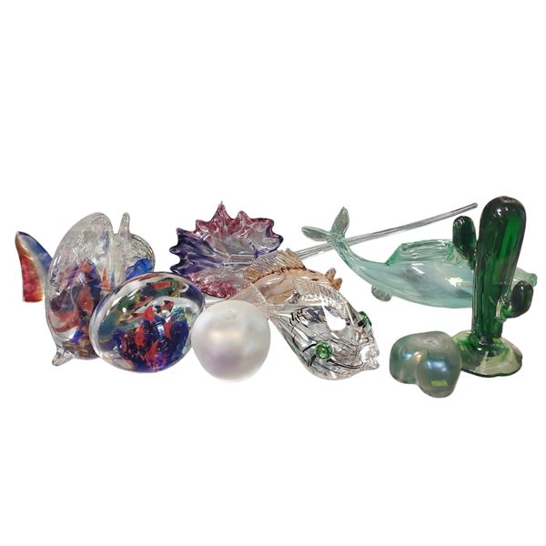 Collection Art Glass Pieces Arte Vargas, Swedish Glass & Murano & More.  Tallest Piece is 6.25" T...