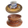 Image 1 : Polish Decorative Wooden Carved Plates & Boleslawiec Pottery Mug