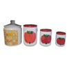 Image 1 : Collection of 4 Vintage Kitchen Counter Jars: Cookie, Flour, Sugar Etc Largest is 10.5" Tall