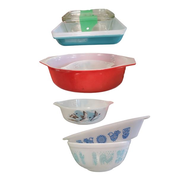 Bakeware Lot: Pyrex Amish, Snowflake, Glassbake & JAJ
