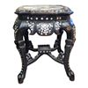 Image 1 : Chinese Rosewood Plant Stand Marble Top Mother of Pearl Inlay 18x18x18-Inch