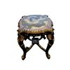 Image 1 : Chinese Rosewood Plant Stand Marble Top Mother of Pearl Inlay 18x18x18-Inch