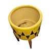 Image 2 : Yellow & Brown Large Planter & Stand "Charlie Brown Style" 13x20.5-Inch