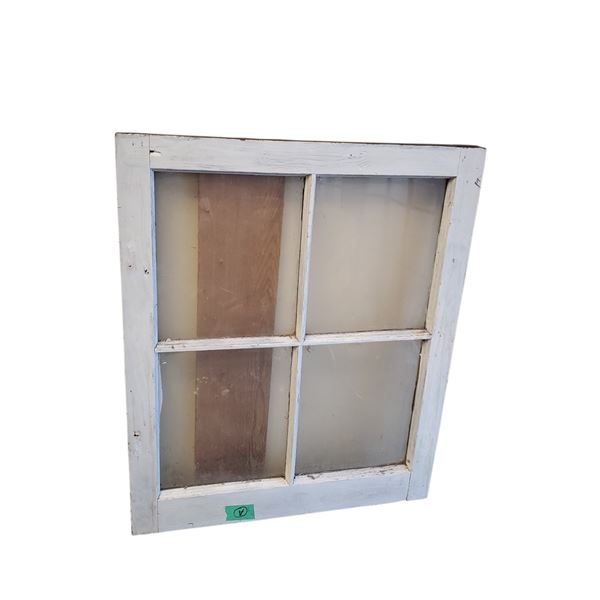 Vintage 4 Panel Window Pane 24x29.5-Inch Wood Frame