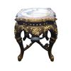 Image 1 : Chinese Rosewood Plant Stand Marble Top Mother of Pearl Inlay 18x18x18-Inch