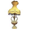 Image 1 : Vintage Ceramic Capodimonte Style Lamp Tassled Shade Mid 20th Century 40-Inch Tall