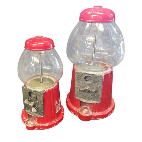 Vintage Gumball MacHines 11-Inch Tall & 14-Inch Tall