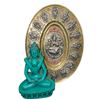 Image 3 : Hindu Guruvayurappan Statue 35" Tall,  Tanjore Brass Art Plate & Green Resin Samantabhadra Statues