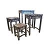 Image 2 : 4 Piece Chinoisserre Chinese Nesting Table Mother of Pearl Inlay 19x14x27-Inch