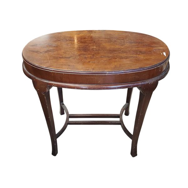 Baetz Bros Kitchener Ontario Oval Wooden Side Table 27x17x24.5-Inch