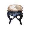 Image 1 : Chinese Rosewood Plant Stand Marble Top Mother of Pearl Inlay 18x18x18-Inch