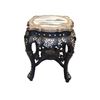 Image 1 : Chinese Rosewood Plant Stand Marble Top Mother of Pearl Inlay 18x18x18-Inch