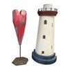 Image 1 : Decorative Collectibles Wood Carved Tulip & Lighthouse 18-Inch Tall
