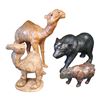Image 1 : Collection of Wooden Animals Rhino Camels & Bear