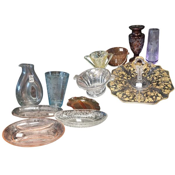 Glassware Collection: Depression, Amber, Cranberry, Cambridge, Indiana Glass Co & Skruf Decanter +++