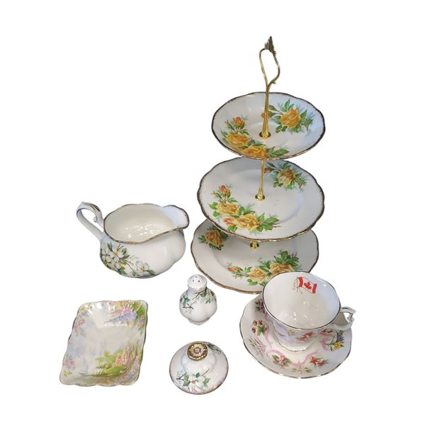 Assorted Chinaware Cake Plate Tea Cup & Saucer Creamer & More