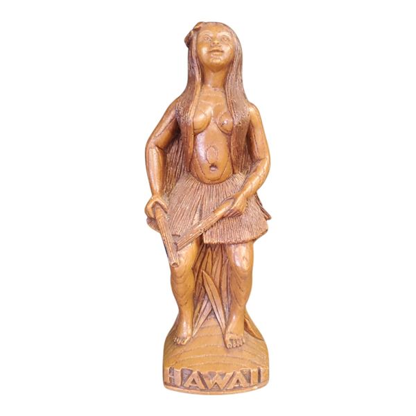 Coco Joe's Made in Hawaii Hula Girl Carving 7-Inch Tall