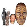 Image 1 : Native Carved Collection: Mask 11-Inch Long Sculptures & Signed Banff Bust