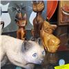Image 2 : Large Clowder of Collectible Cats Wood, Porcelan, Glass & Metal Cat Lovers Lot