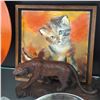 Image 8 : Large Clowder of Collectible Cats Wood, Porcelan, Glass & Metal Cat Lovers Lot