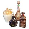 Image 1 : Bar Collection: Amber Glass Flagon, Jackson Whiskey, Stoneware Whisky Jug & Leather Wrapped Decanter
