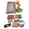 Image 1 : Collection of Vintage Boxes Brass, Wood, Tin, Lucite, Enamel, Pewter & More
