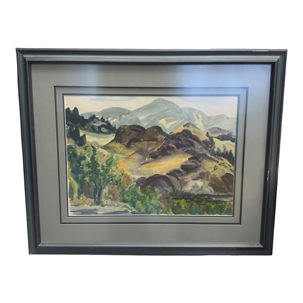 Framed Landscaped Watercolour Unsigned 29x24"