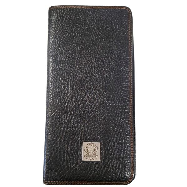 X.D.L.D. Paris Brown Pebble Leather Long Wallet  - 4.5" x 9" when closed