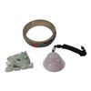 Image 1 : Lavender Jade Buddha, Jadeite Mini Figurine & Stone Inlaid Tibetan Bangle Bracelet