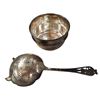Image 2 : 1950s Sterling Silver 6" Tea Strainer with Drip Bowl * Fully Hallmarked * Total weight: 82 grams